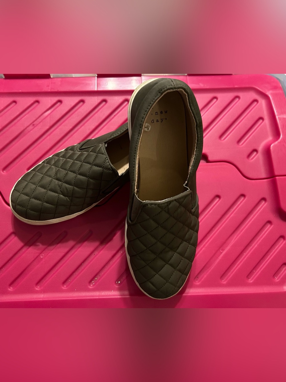 Gray It’s A New Day Quilted Slip-On Sneakers Size 8 1/2.